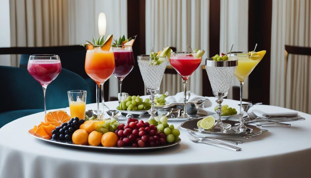 comida y bebida en el hotel Majestic