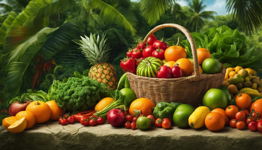 Fresh fruits and vegetables in Punta Cana