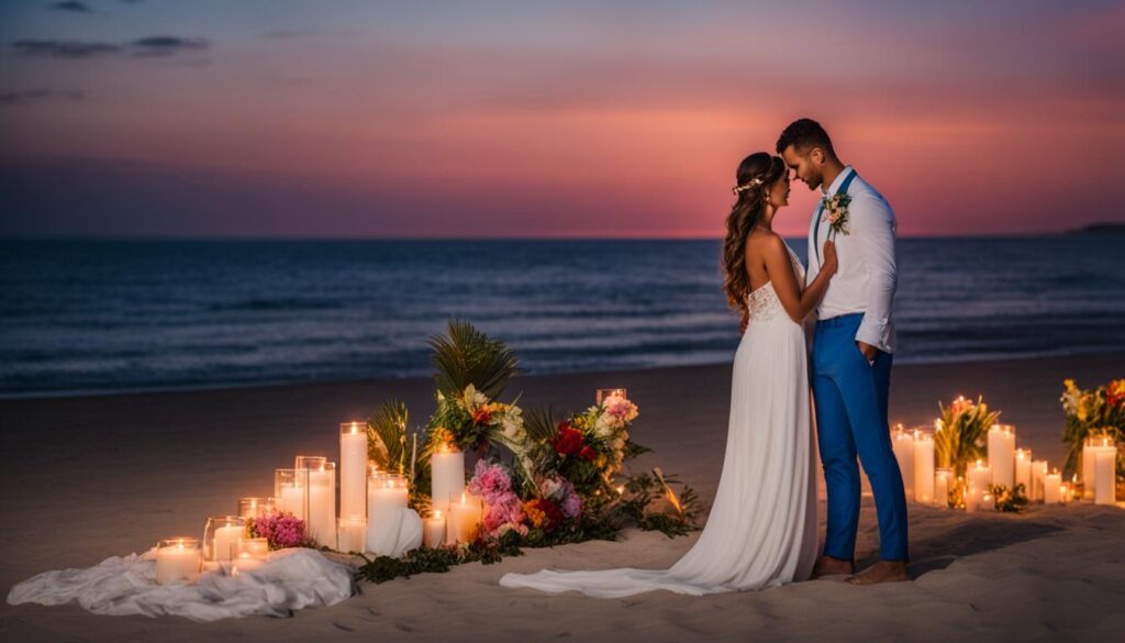 beach wedding reception photography