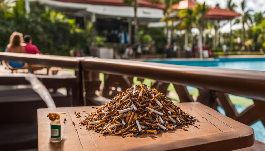 smoking at Riu Bambu