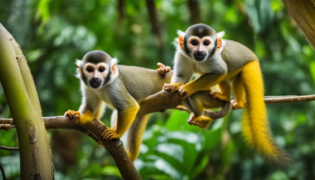 squirrel monkeys in Monkeyland