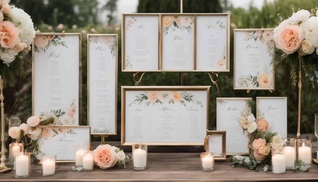 wedding seating chart ideas