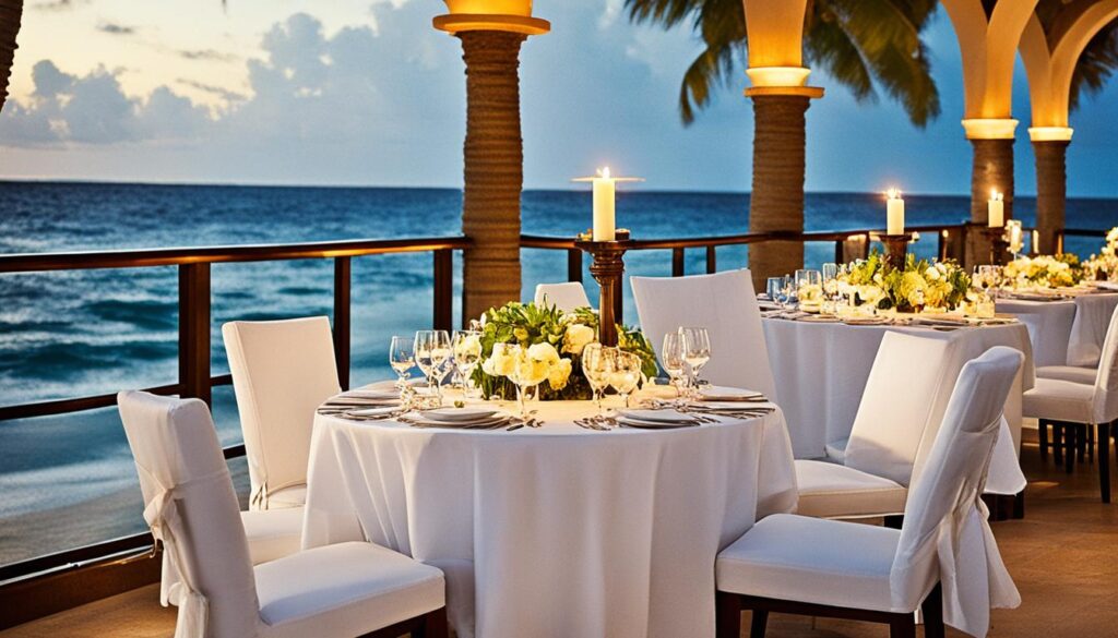 Beachfront Dining at Dreams Palm Beach Resort