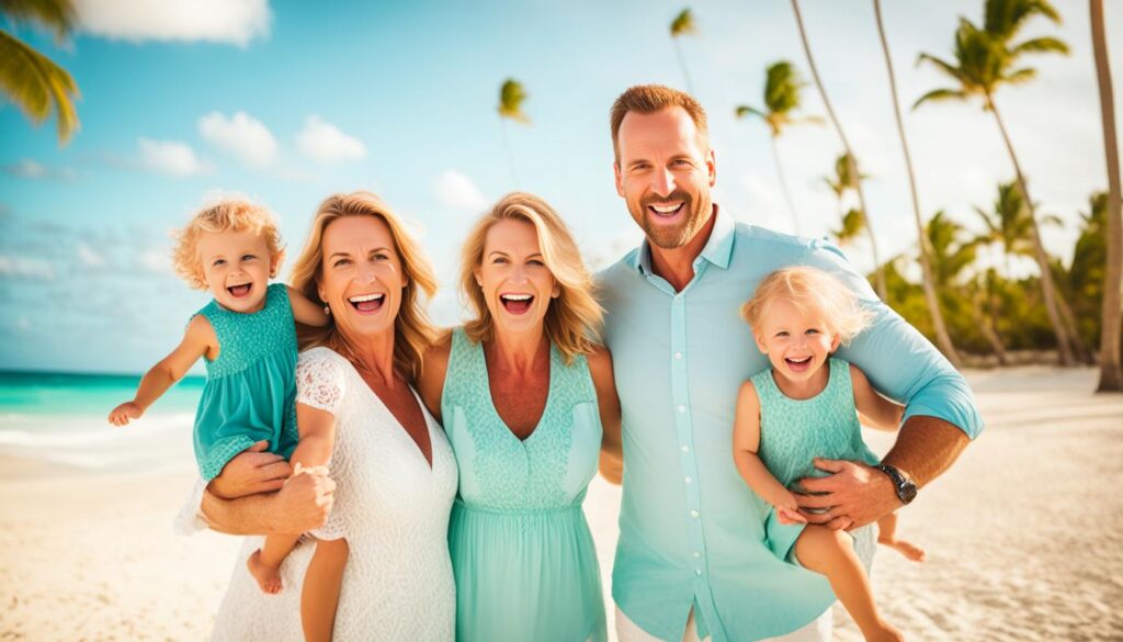 Family enjoying a photoshoot in Punta Cana