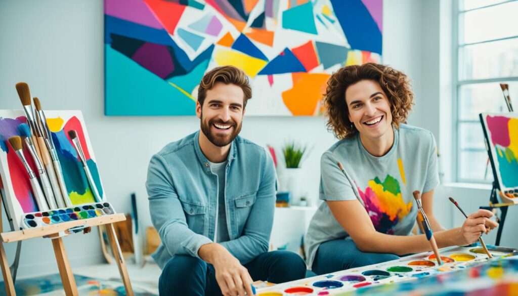 creative couple studio photoshoot