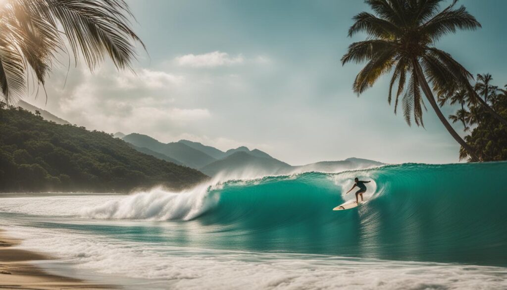 surfing at Macao Beach